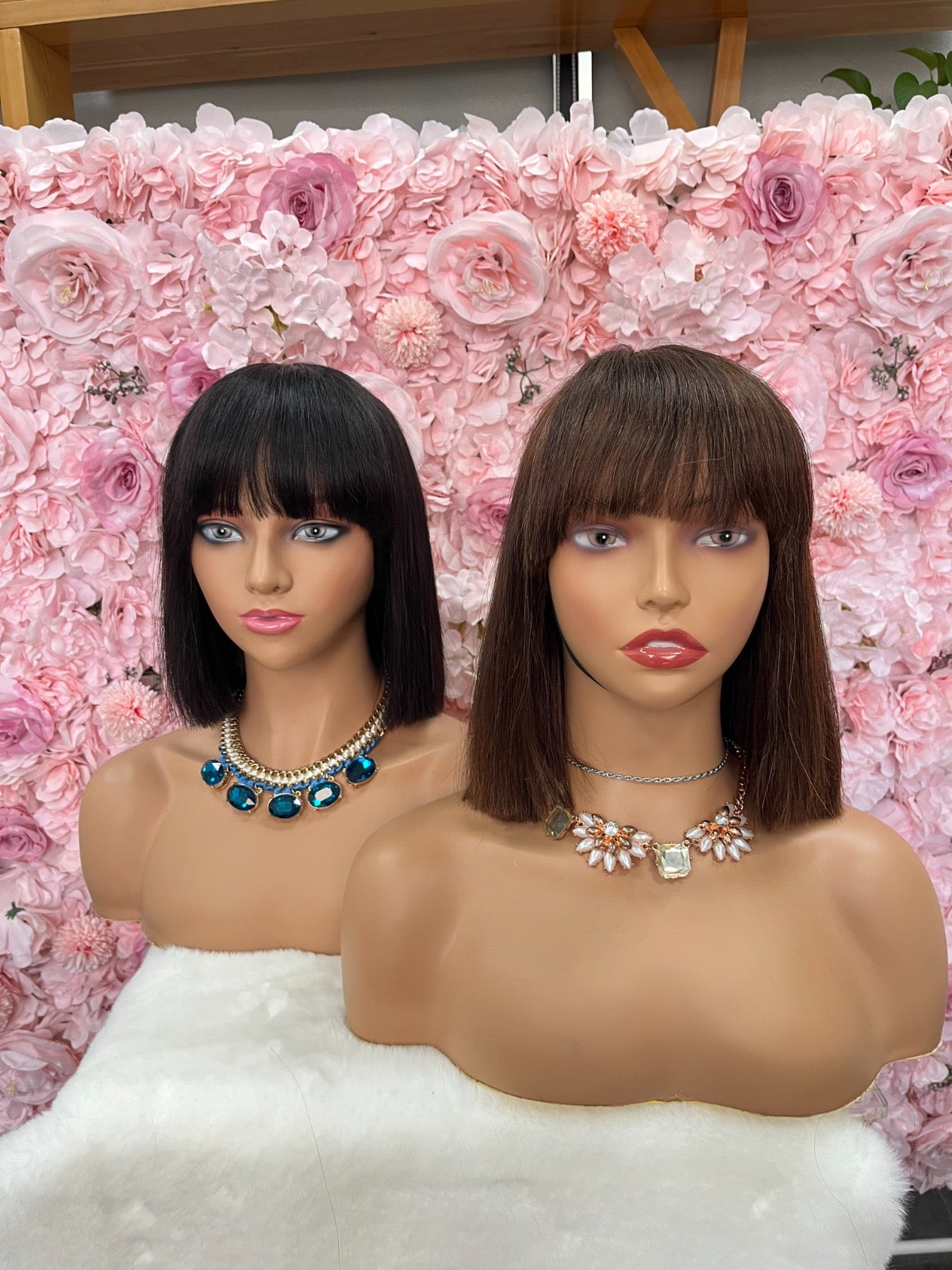 Lady Jane Luxury Human Hair Bob Wig with Fringe